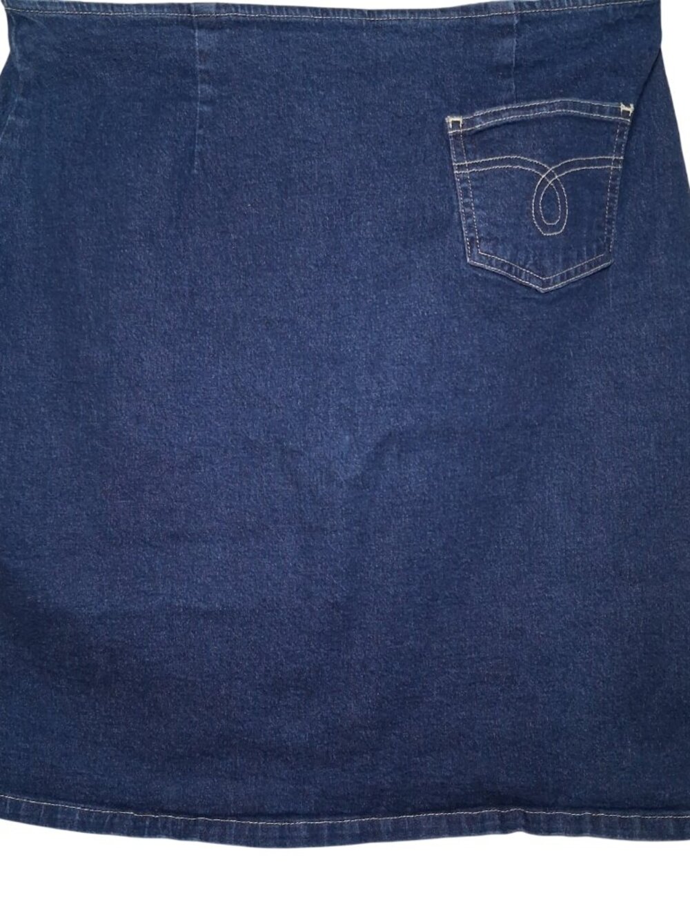 Vintage Carolina Blues Jean Skirt Size 10 Knee Length Western Pocket Blue Denim